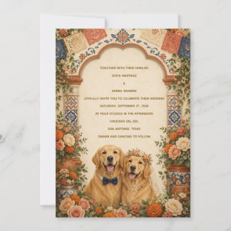 Personlig mexikansk folkkonst Golden Retriever Brö Inbjudningar