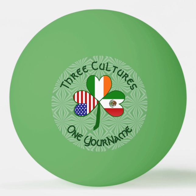 Personlig mexikansk Irland USA Shamrock  Pingisboll (Framsidan)