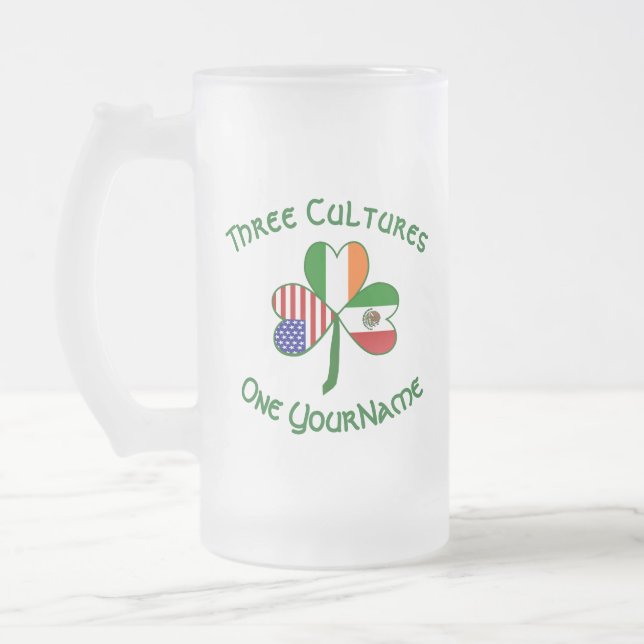 Personlig mexikansk irländsk USA Shamrock  Frostat Ölglas (Vänster)