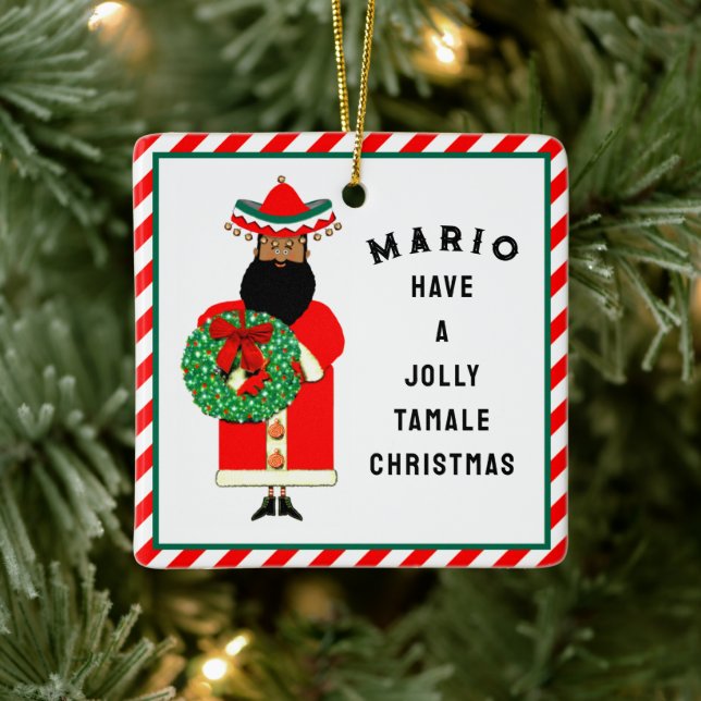 Personlig mexikansk julpresent julgransprydnad keramik (Träd)