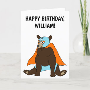 Personlig Mexikansk Luchador Bear Birdday Kort