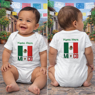 Personlig Mexiko Flagga Namn Design T Shirt