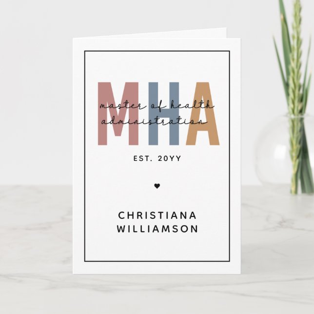 Personlig MHA Master of Health Administration Kort (Framsida)