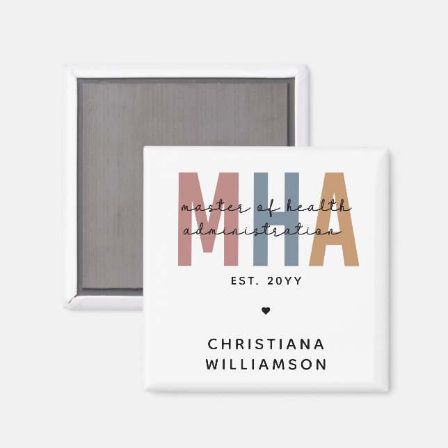 Personlig MHA Master of Health Administration Magnet (Front/Back)