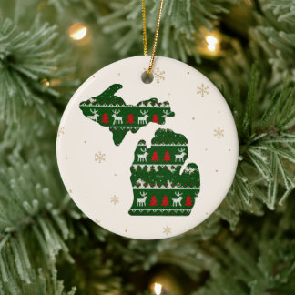 Personlig Michigan jul familj Julgransprydnad Keramik