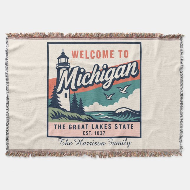 Personlig Michigan kastfilt Filt (Framsidan)