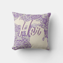 Personlig Michigan Purple och Grå Blommig Kudde