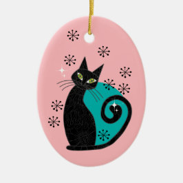 Personlig Mid Centres atomkatt jul Julgransprydnad Keramik