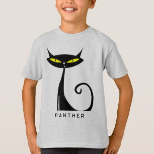 Personlig Mid Century Modern Atomisk Svart Katt T Shirt