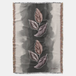 Personlig Mid-century Modern Botaniska blad Filt