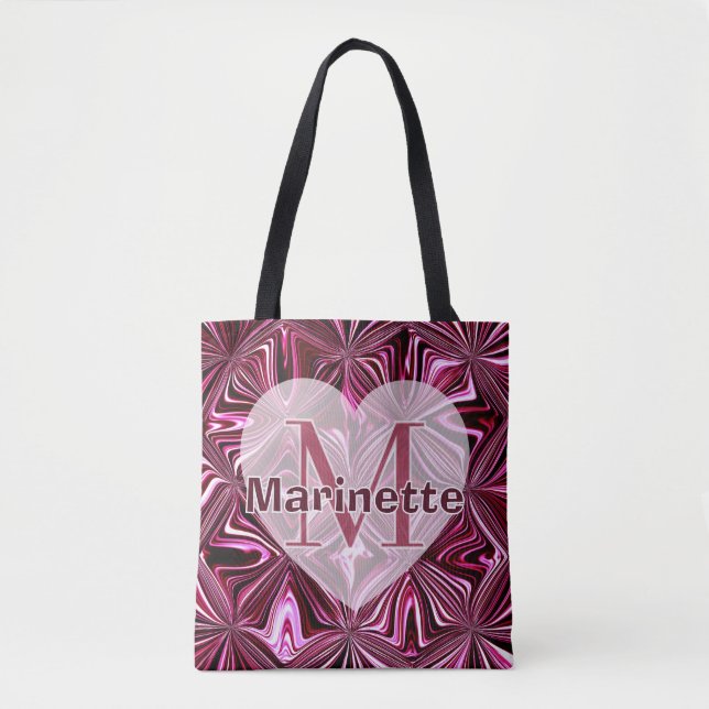 Personlig Midnight Rosa Marmor Geometrisk Mönster Tygkasse (Framsida)