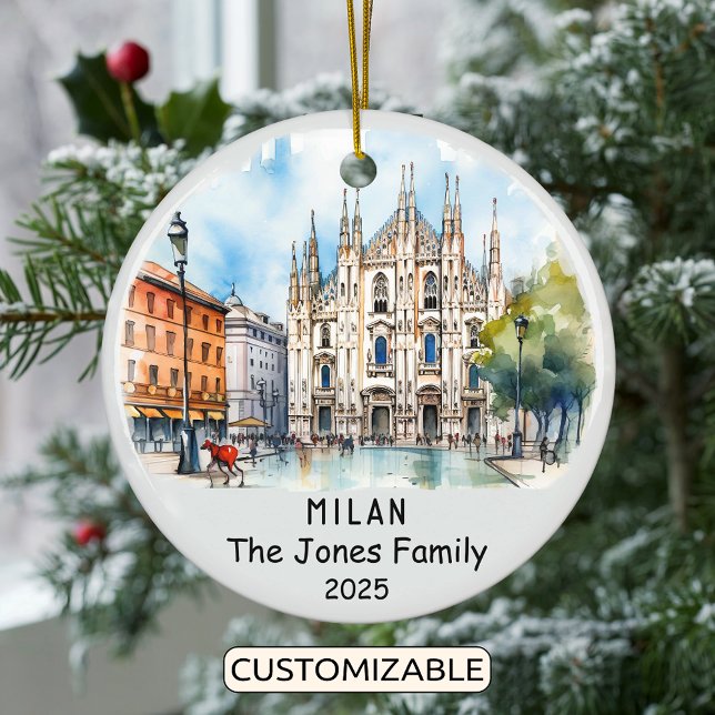Personlig Milan Ornament, Italien Julgransprydnad Keramik (Skapare uppladdad)