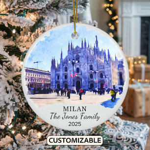 Personlig Milan Ornament, Italien Julgransprydnad Keramik