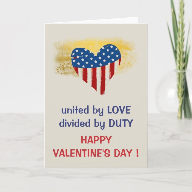 Personlig militär armésoldat Valentines day Helgkort (Framsida)
