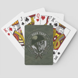 Personlig Militär Camo Soldier Skull och Guns Casinokort