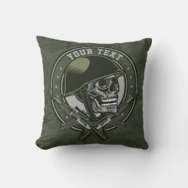 Personlig Militär Camo Soldier Skull och Guns Kudde