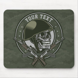 Personlig Militär Camo Soldier Skull och Guns Musmatta