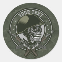 Personlig Militär Camo Soldier Skull och Guns