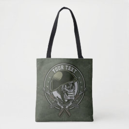 Personlig Militär Camo Soldier Skull och Guns Tygkasse