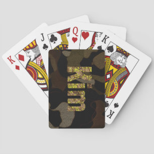 Personlig Militär Camouflage Font Kim Spel Kort
