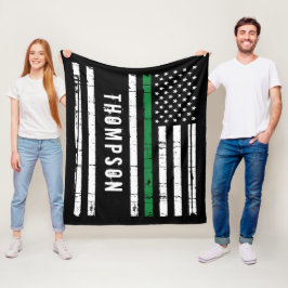 Personlig militär Flagga tunn Grönt Fleecefilt