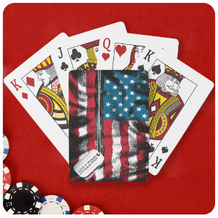 Personlig Militär Soldat Hund Märkre USA flagga Casinokort
