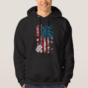 Personlig Militär Soldat Hundbrickor USA flagga Hoodie
