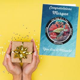 Personlig milstolpe för nykterhet - Sköldpadda Kort