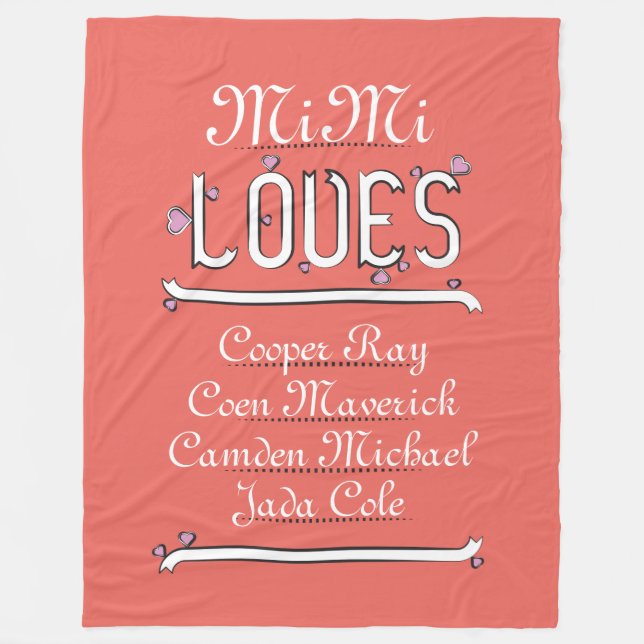 Personlig Mimi Kärlek Hennes fyra Grands Fleecefilt (Framsidan)