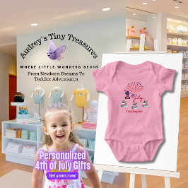 Personlig Min 1:e 4:e juli Baby Bodykostym T Shirt