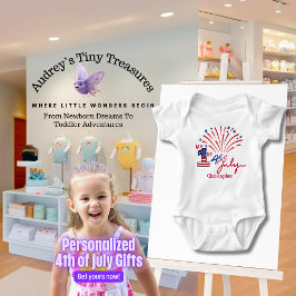 Personlig Min 1:e 4:e juli Baby Bodykostym T Shirt