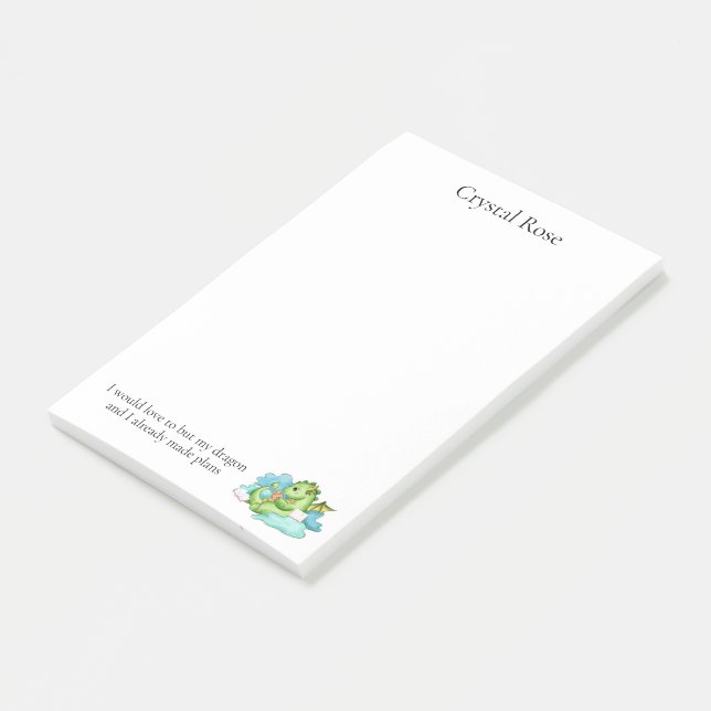 Personlig Min drake och jag har redan gjort planer Post-it Block (Vinklad)