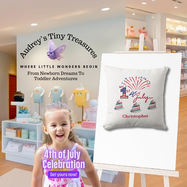 Personlig Min första 4:e juli Baby Pillow Kudde (Skapare uppladdad)