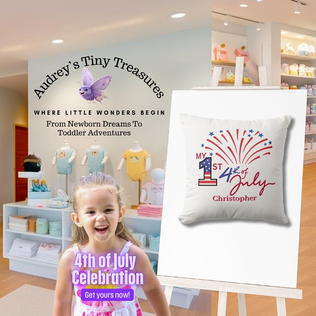 Personlig Min första 4:e juli Baby Pillow Kudde (Skapare uppladdad)