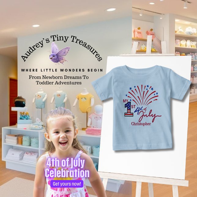 Personlig Min första 4 juli Baby T-Shirt (Skapare uppladdad)