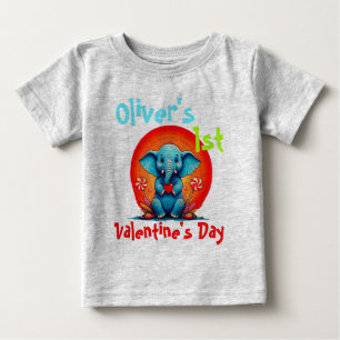 Personlig Min Första Alla Hjärtans Dag Bebis Elefa T Shirt