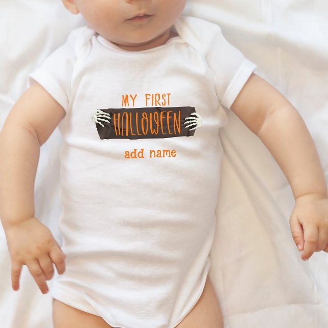 Personlig Min första Halloween T Shirt (Personalized My First Halloween Baby Bodysuit)