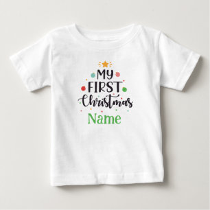 Personlig Min Första Jul Söt Baby Bodysuit T Shirt