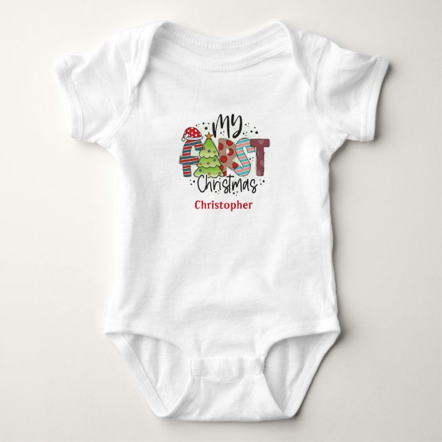 Personlig Min Första Julpresent T Shirt (Framsida)