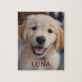 Personlig Min Hund Foto och Namn Pusselpresent Pussel