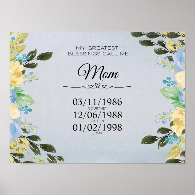 Personlig Min Underbarare välsignelse ringer mig M Poster (Framsidan)