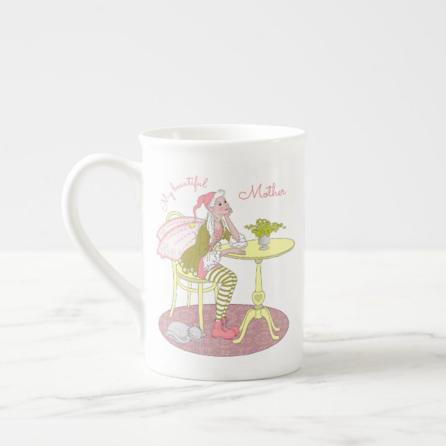 Personlig min vackra älvben China Mugg Benporslin Mugg (Vänster)
