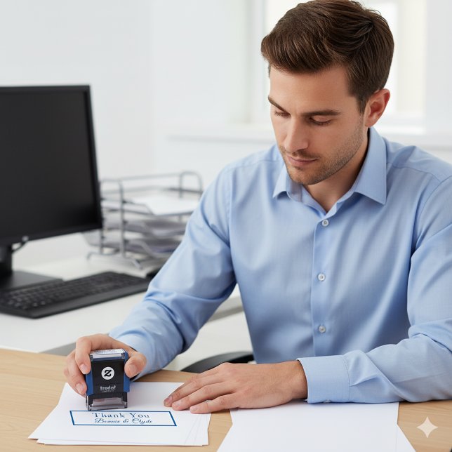 Personlig Mini 1.4x0.4-Tack Självfärgande Stämpel (Personalized Mini 1.4x0.4 Thank You Self-inking Stamp)