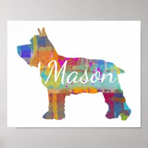 Personlig Mini Schnauzer Wall Art Home Decor Poster