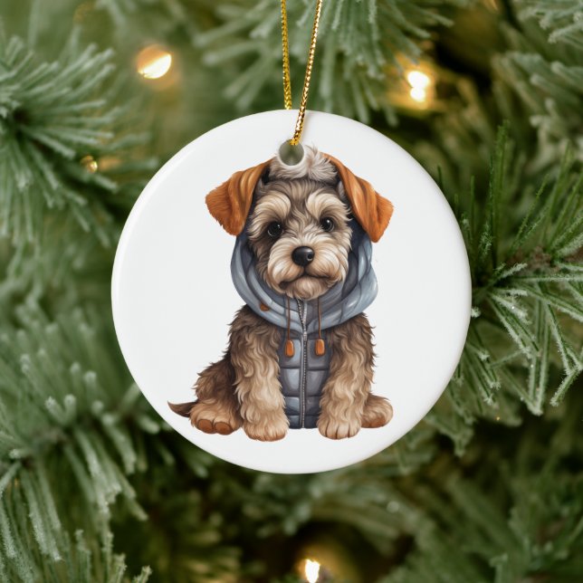 Personlig Miniature Schnauzer Hund Art Julgransprydnad Keramik (Träd)
