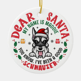 Personlig Miniature Schnauzer Hund jul Julgransprydnad Keramik
