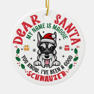 Personlig Miniature Schnauzer Hund jul Julgransprydnad Keramik