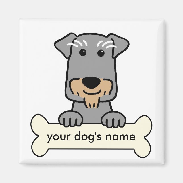 Personlig Miniature Schnauzer Magnet (Framsidan)