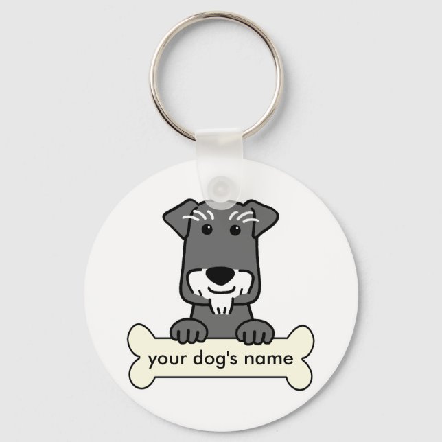 Personlig Miniature Schnauzer Nyckelring (Framsida)