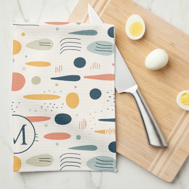 Personlig Minimal Abstrakt Boho Pastellfärger Kökshandduk (Vikt i Fjärdedel)